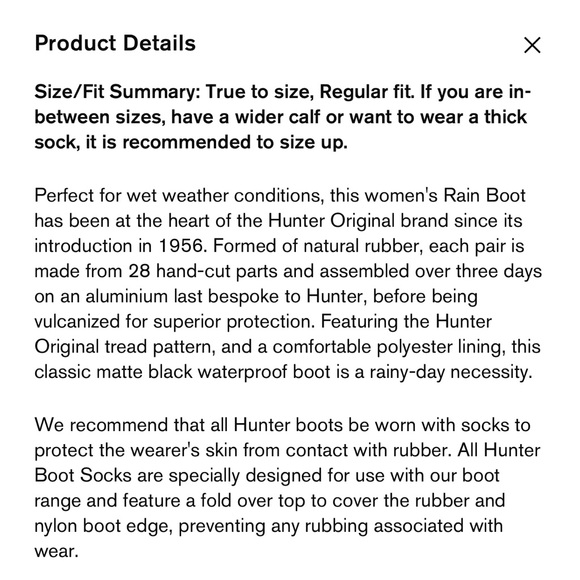 Hunter Rain Boots Original Tall, Matte Black, US 7F/6M - Picture 5 of 5